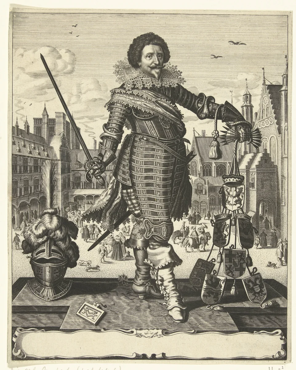 Portret van Frederik Hendrik, prins van Oranje by Willem Outgertsz. Akersloot, print, 1628