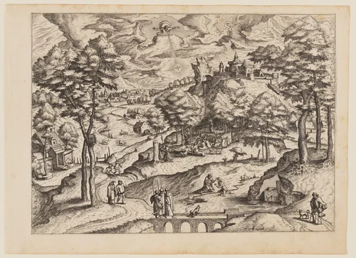 The Baptism of Christ, from Landscapes with Biblical Subjects and Saints by Johannes van Doetecum, print, 1557-1567