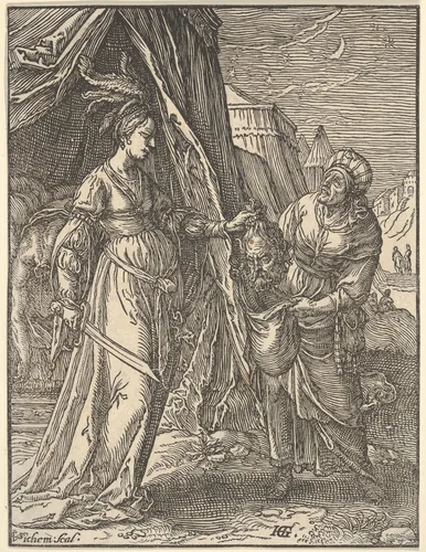 Judith, after Goltzius by Christoffel van Sichem, print, 1550-1624