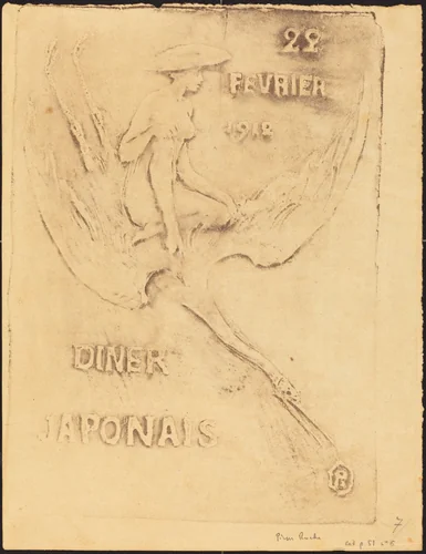 Femme et Cygne, 22 fevrier 1912, Diner Japonaise (Woman and Bird, 22 February 1912, J by Pierre Roche, print, 1912