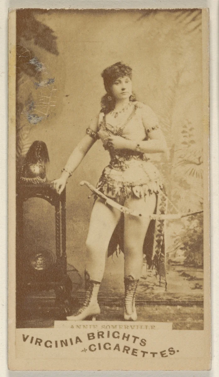 Annie Somerville, from the Actors and Actresses series (N45, Type 1) for Virginia Brights Cigarettes by Allen & Ginter, photograph, 1885-1891