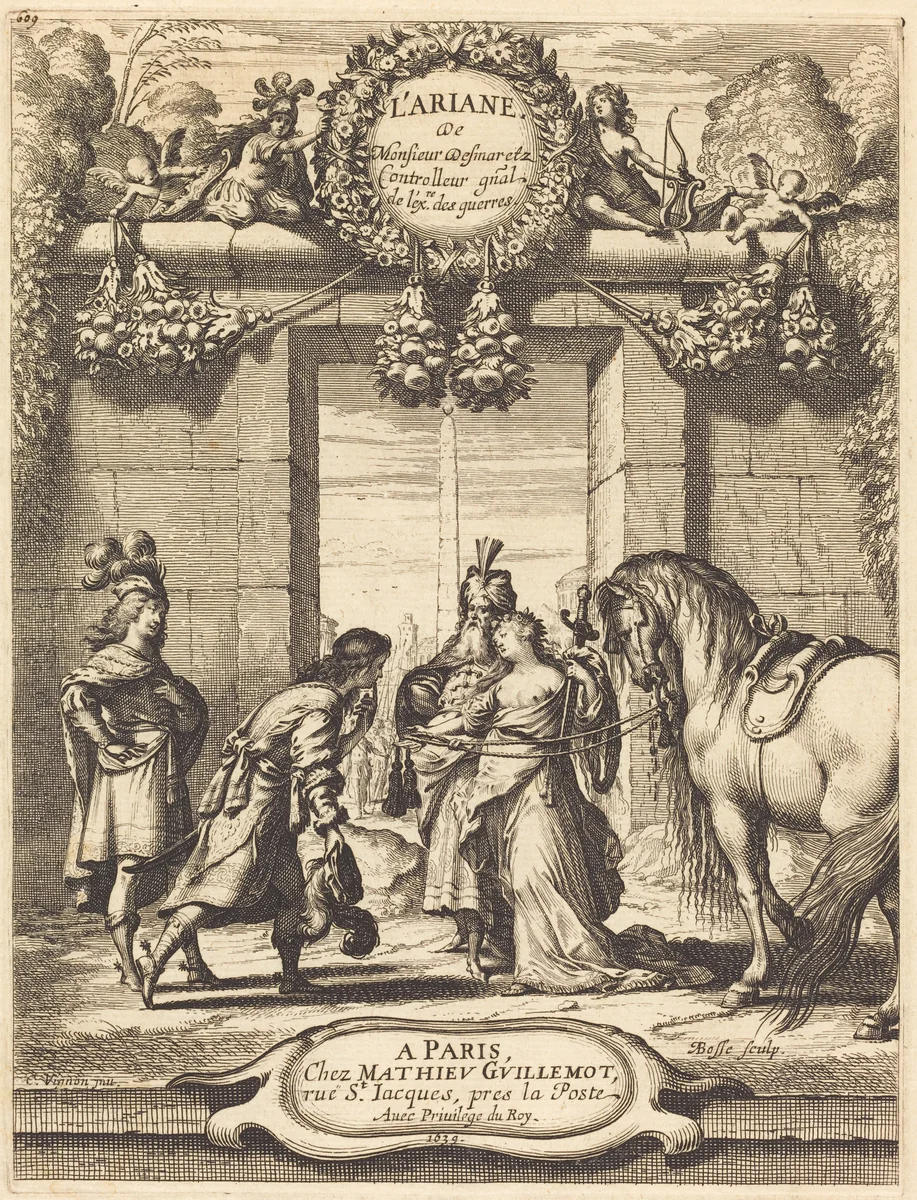 Title Page to Jean Desmarets' "L'Ariane" by Abraham Bosse
Claude Vignon, print, 1639