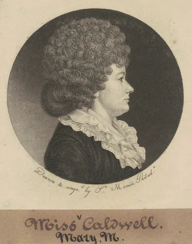 Mary M. Caldwell by Charles B. J. Févret de Saint-Mémin, print, 1798