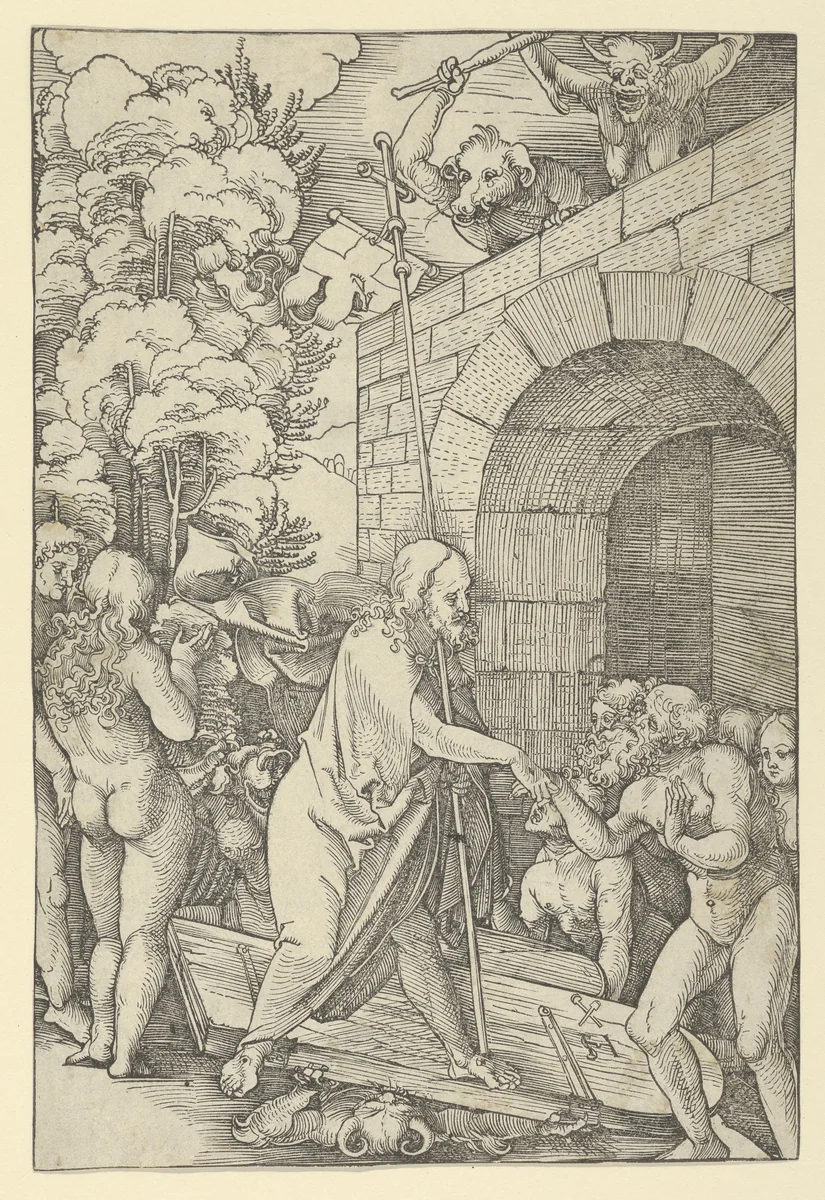 Christ in Limbo, from "Speculum passionis domini nostri Ihesu Christi" by Hans Schäufelein, print, 1507