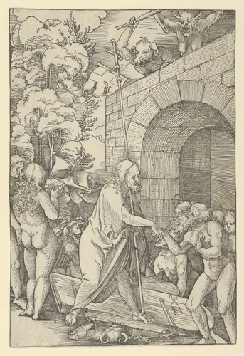 Christ in Limbo, from "Speculum passionis domini nostri Ihesu Christi" by Hans Schäufelein, print, 1507