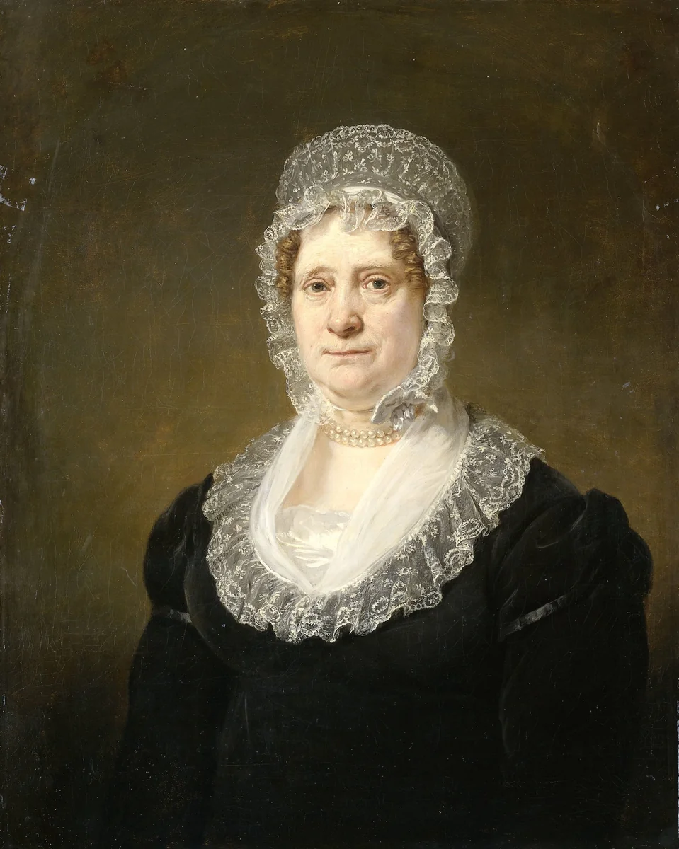 Portrait of Sara de Haan, Widow of the Amsterdam Underwriter Cornelis Hartsen by Jan Willem Pieneman, painting, 1820-1832