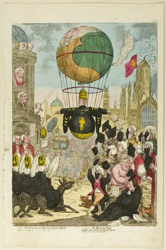 Tentand via est qua me quoque possim tollere humo by James Gillray, print, 1810