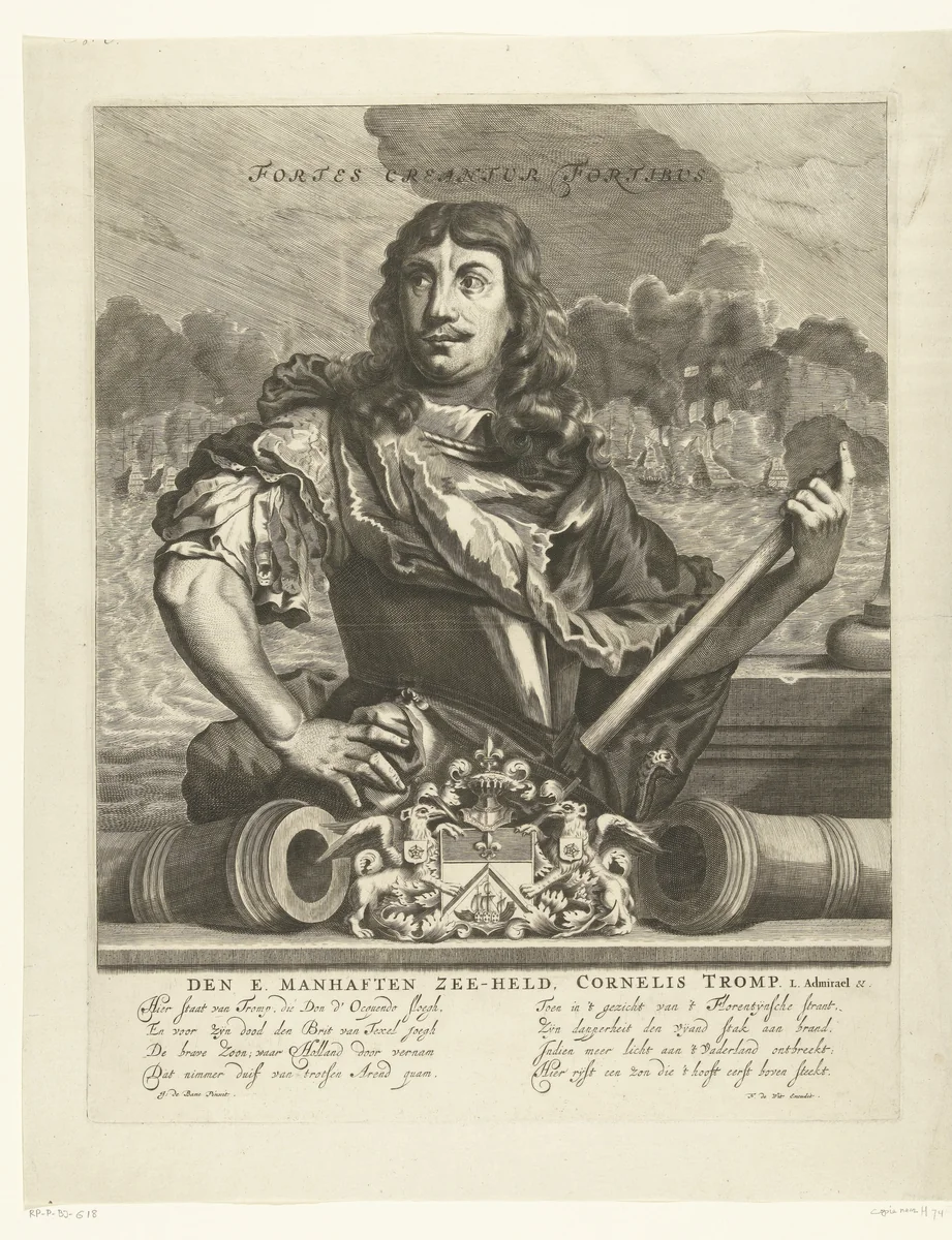 Portret van admiraal Cornelis Tromp by anonymous, print, 1657-1757