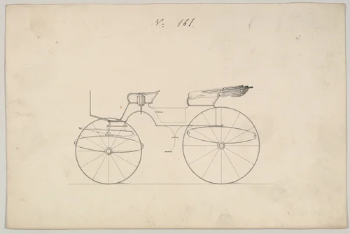 Design for Phaeton, no. 161 by Brewster & Co., drawing, 1850-1874