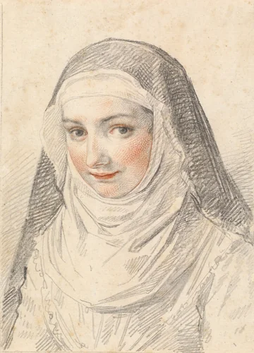 A Young Nun by Claude Mellan, drawing, 1598-1688