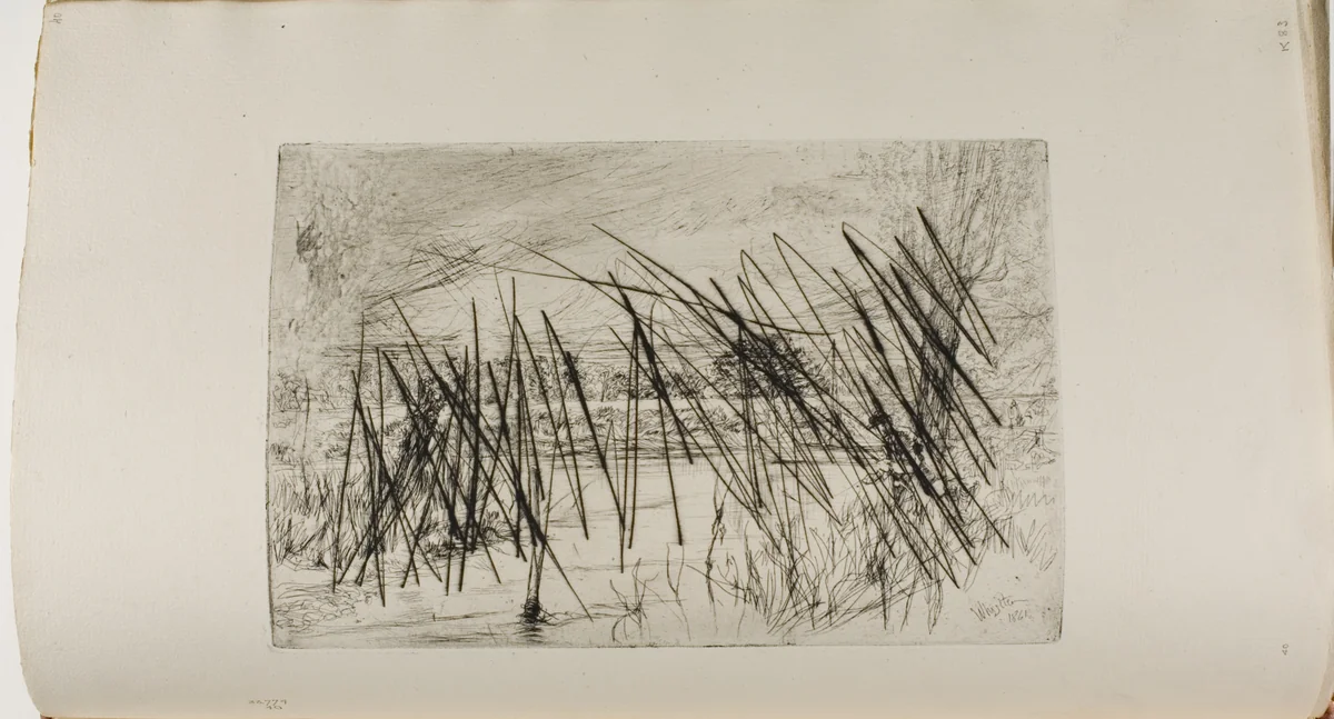 Landscape with Fisherman by James McNeill Whistler, print, 1861