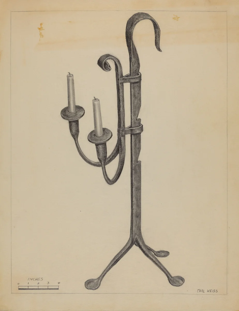 Candlestand by Carl Weiss, index of american design, 1936