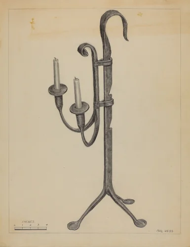 Candlestand by Carl Weiss, index of american design, 1936