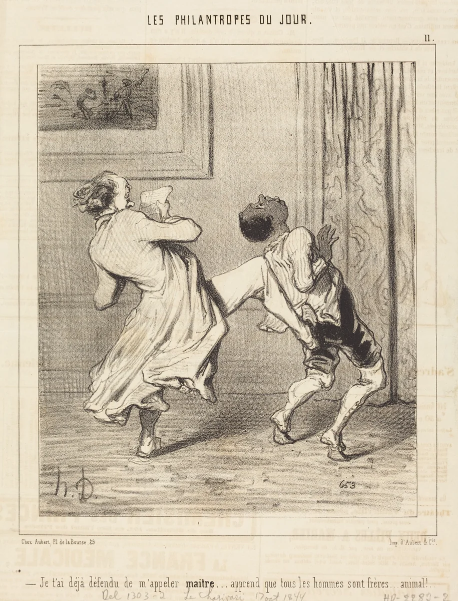 Je t'ai déjà défendu de m'appeler maitre... by Honoré Daumier, print, 1844