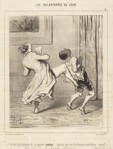Je t'ai déjà défendu de m'appeler maitre... by Honoré Daumier, print, 1844