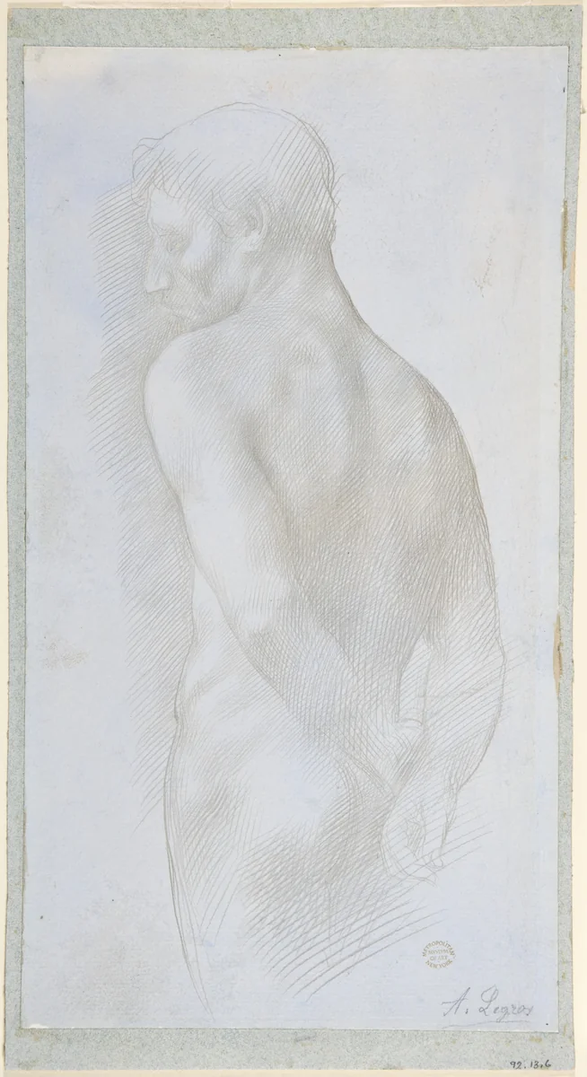 Study of a Figure by Alphonse Legros, drawing, 1837-1911