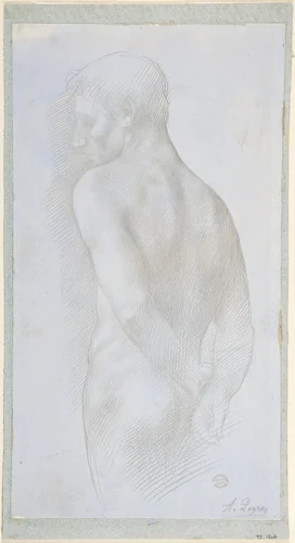 Study of a Figure by Alphonse Legros, drawing, 1837-1911
