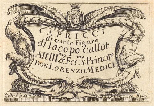 Title Page for "The Capricci" by Jacques Callot, print, 1622