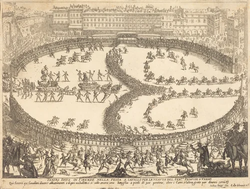 View of the Festival by Jacques Callot, print, 1616