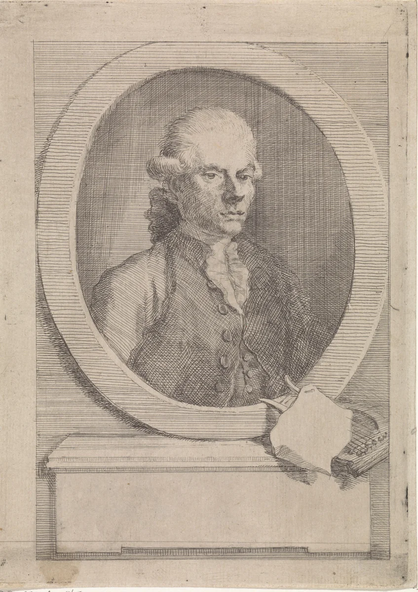 Portret van Jan van Os by Aert Schouman, print, 1765-1792