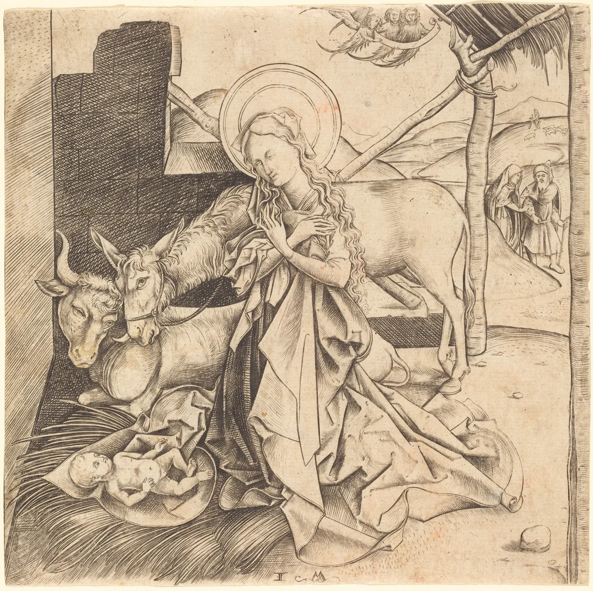 The Nativity by Israhel van Meckenem; Martin Schongauer, print, 1445-1503