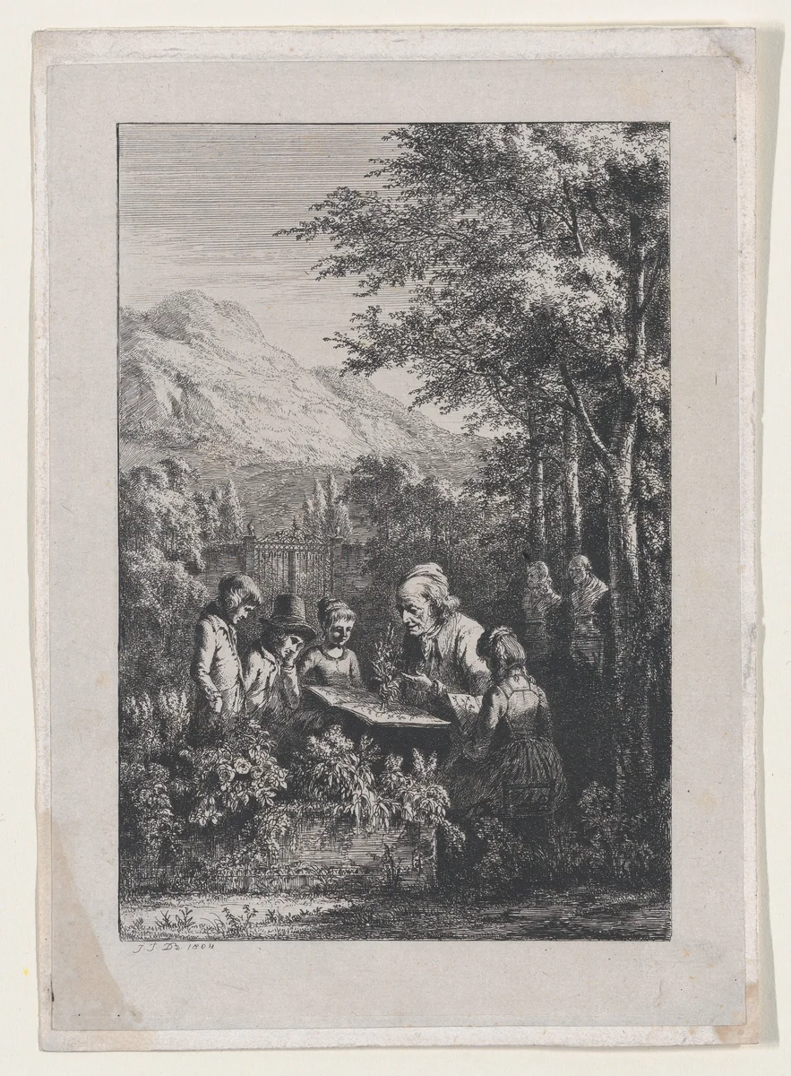 The Botany Lesson by Jean Jacques de Boissieu, print, 1804