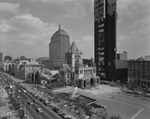 View of Copley Square, Boston by Nicholas Nixon, photograph, 1974