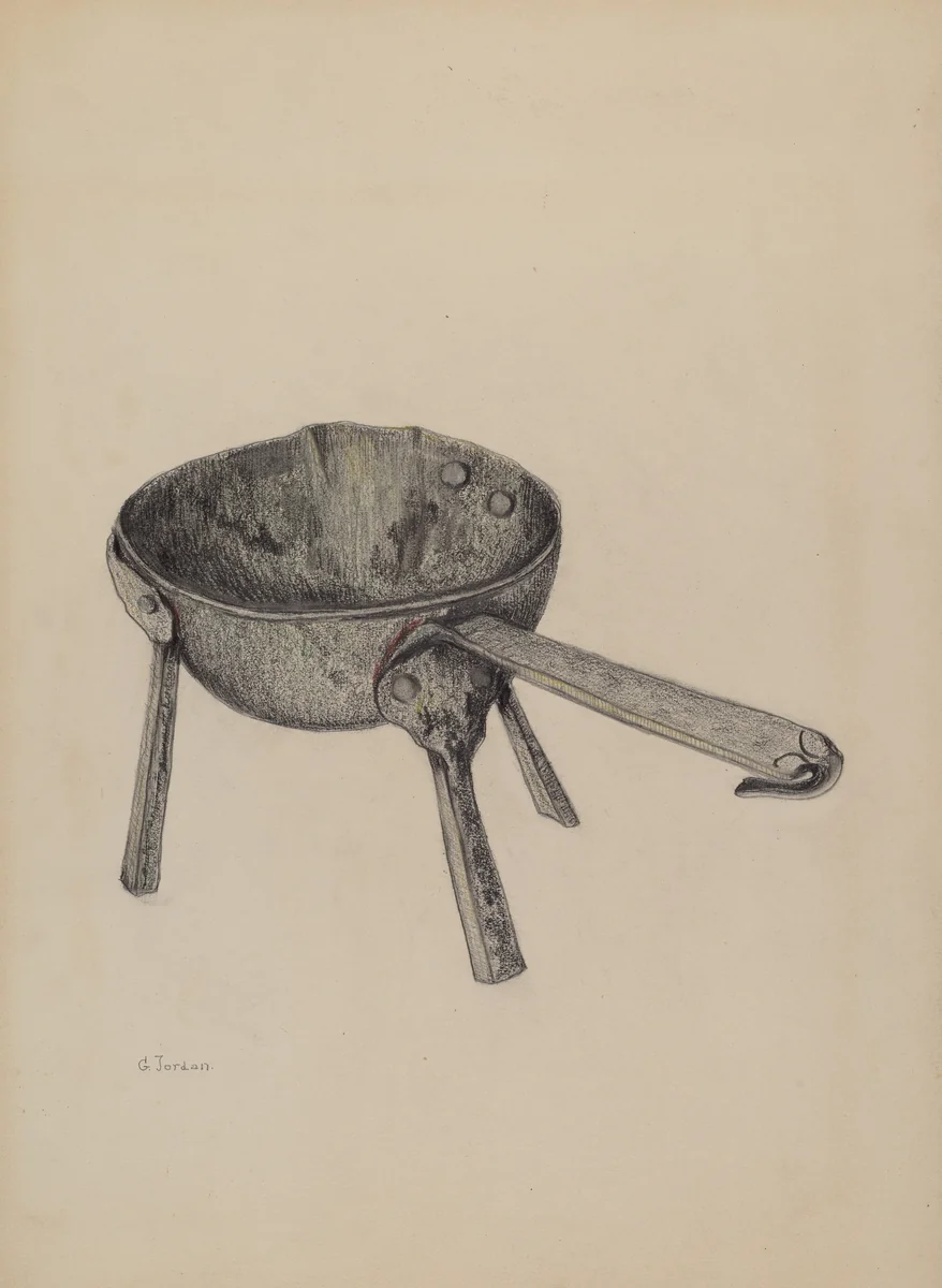 Iron Ladle by Genevieve Jordan, index of american design, 1941