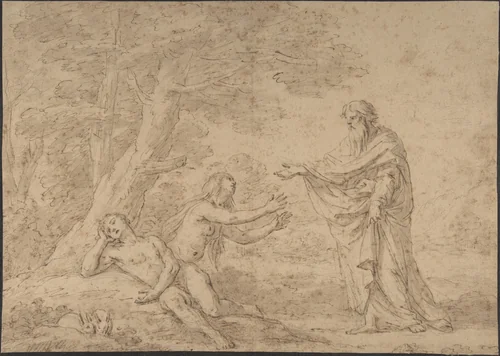 The Creation of Eve by Etienne Parrocel, drawing, 1700-1800