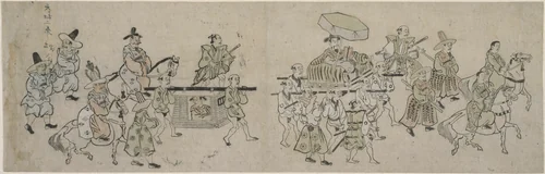 Korean Embassy Parade by Hishikawa Moronobu (菱川師宣), print, 1677-1687