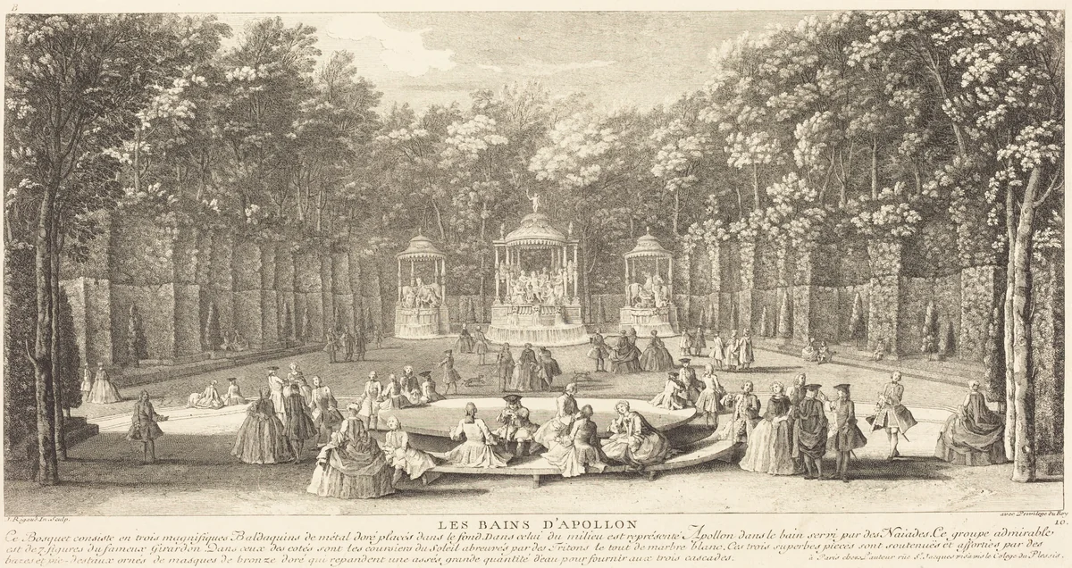 Les Bains d'Apollon by Jean-Baptiste Rigaud, print, 1681-1812
