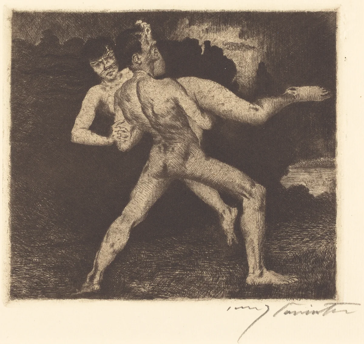 Entführung (Abduction) by Lovis Corinth, print, 1894