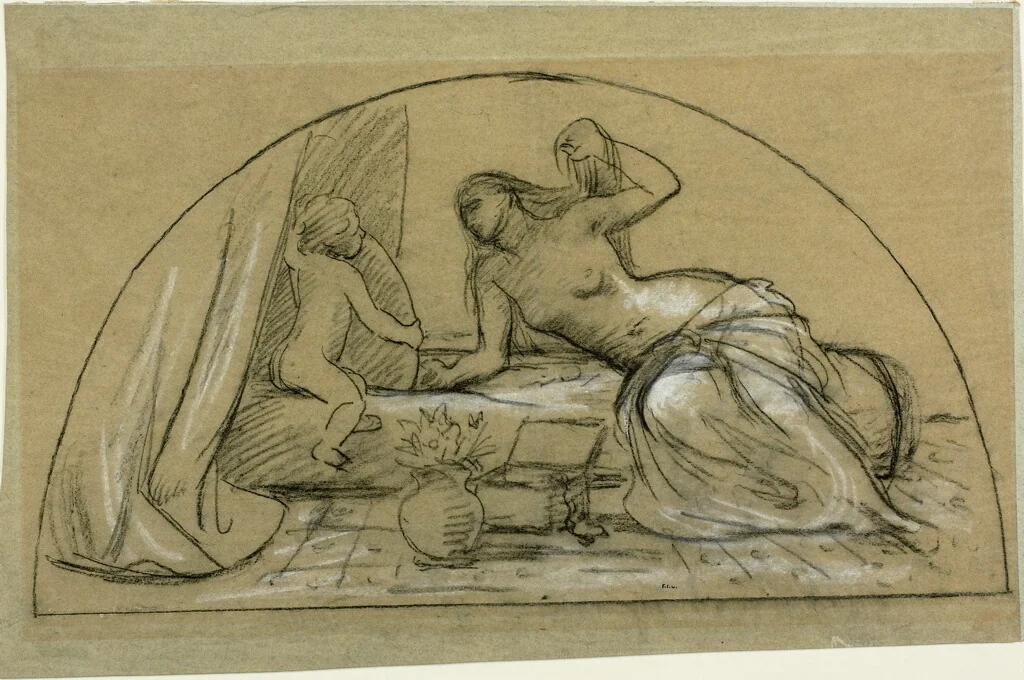 Vanitas of Venus: Parisian Virtues by Pierre Puvis de Chavannes, drawing, 1885-1895
