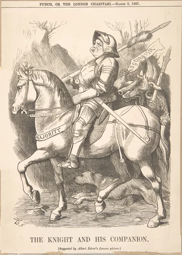 The Knight and His Companion by John Tenniel, print, 1887