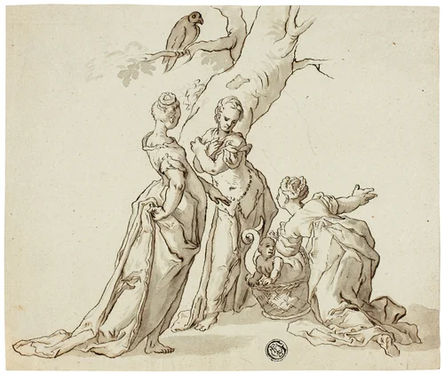 Discovery of Erichthonius by Unknown Artist, drawing, 1600-1799