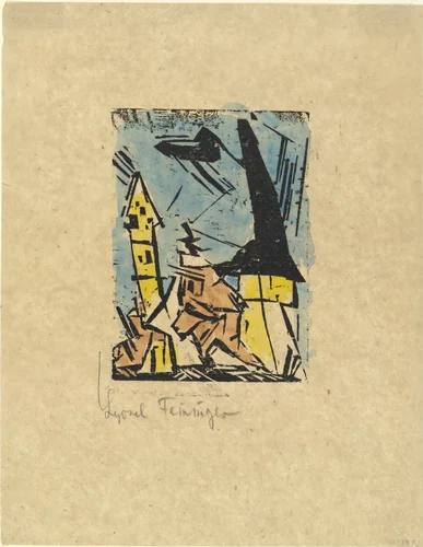 Masks (Masken) by Lyonel Feininger, print, 1919