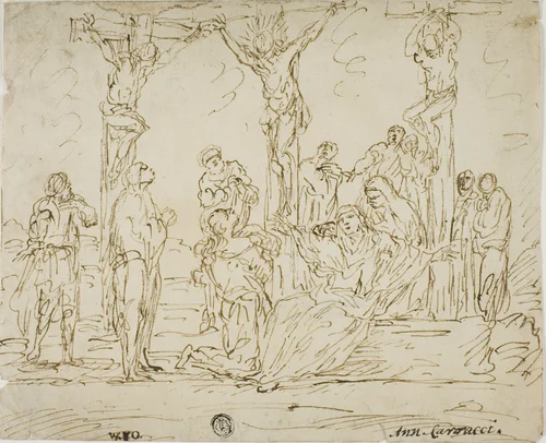 Lamentation by Unknown Artist, drawing, 1600-1699