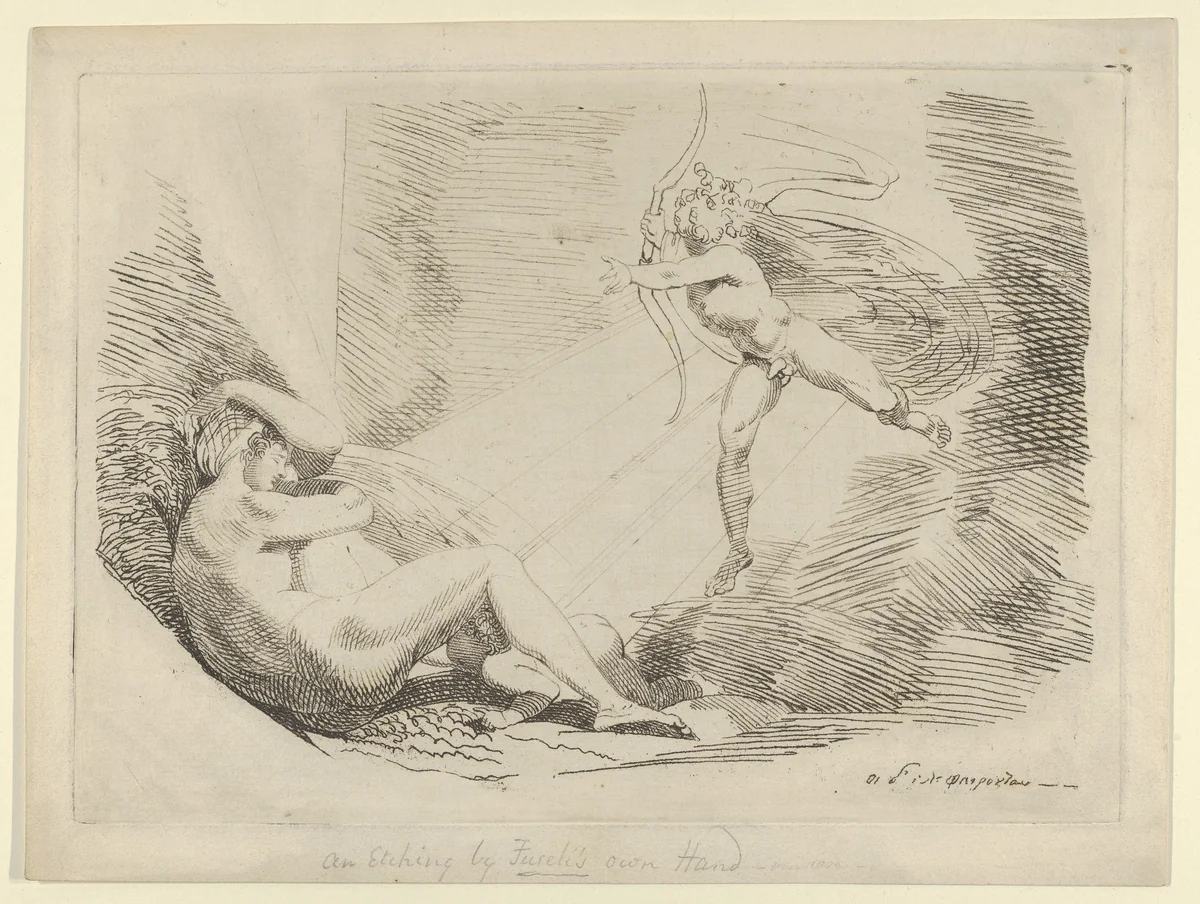 Chrysogone Conceives, in a Ray of Sunshine, Amoretta and Belphoebe (Edmund Spenser, "The Faerie Queene, III, vi) by Henry Fuseli, print, 1800-1810