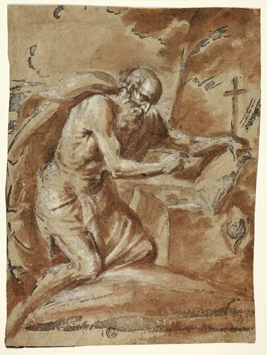 Saint Jerome by Jusepe de Ribera, drawing, 1608-1652