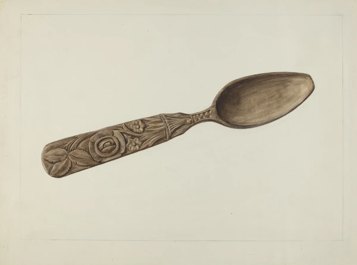 Wooden Spoon by Henry Rasmusen, index of american design, 1938