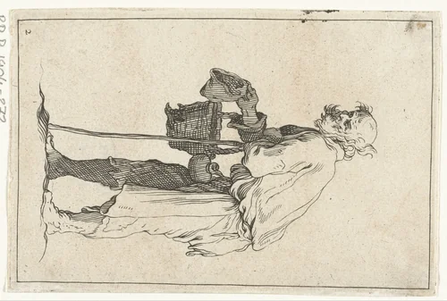 Oude bedelaar by Frederick Bloemaert, print, 1635-1669