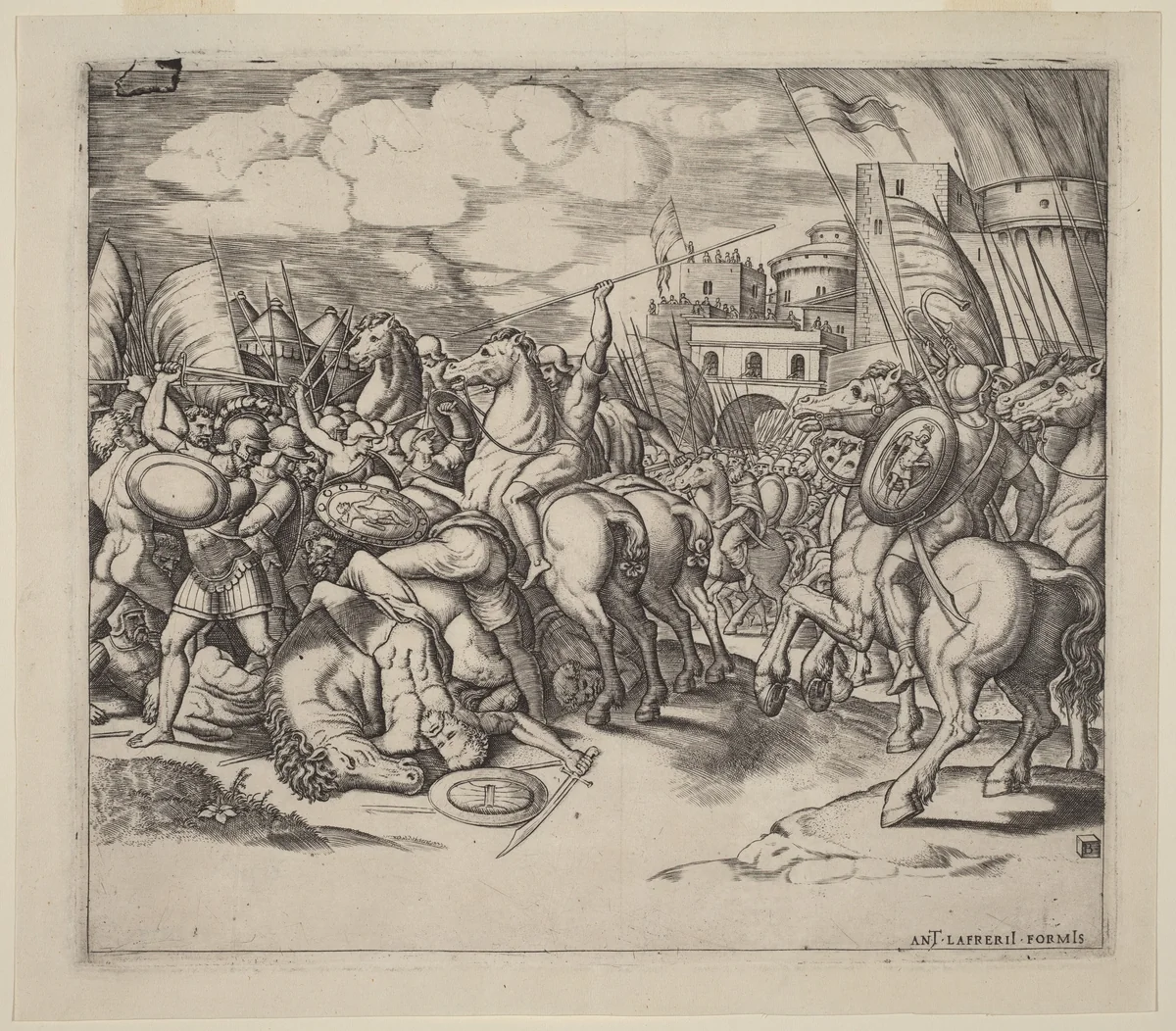 The Victory of Scipio over Syphax by Master of the Die, print, 1452-1592