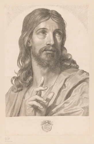 Zegenende Christus by Claude Mellan, print, 1652