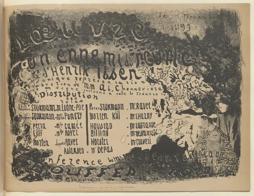 Program for An Enemy of the People (Un Ennemi du peuple) from The Beraldi Album of Theatre Programs by Édouard Vuillard, print, 1893