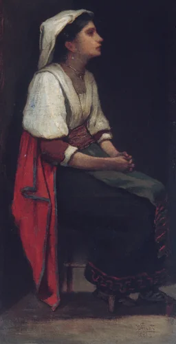 Italian Girl by William Morris Hunt, artwork, 1867