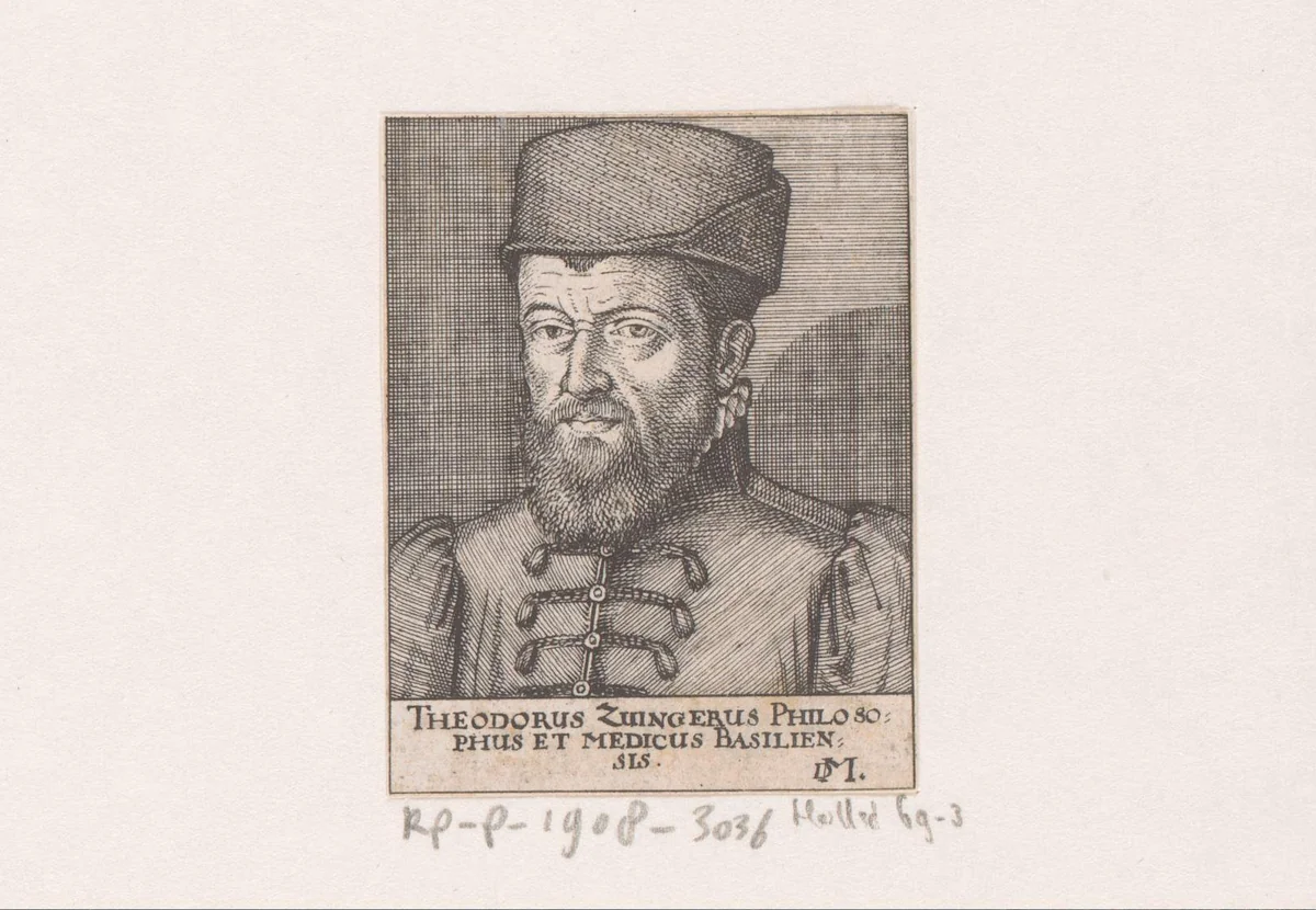 Portret van Theodor Zwinger by Unknown, print, 1582-1658
