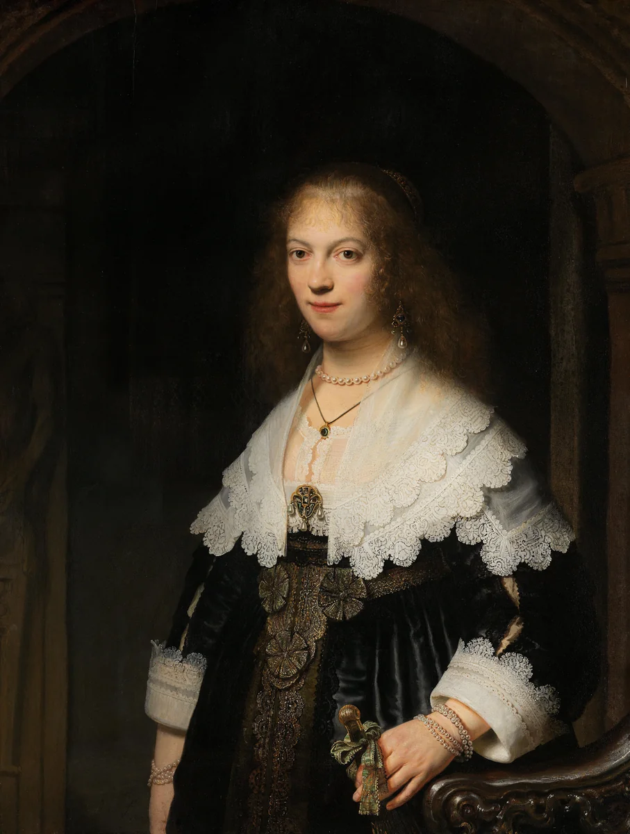 Portrait of a Woman, Probably Maria Trip (1619-1683) by Rembrandt van Rijn, painting, 1639