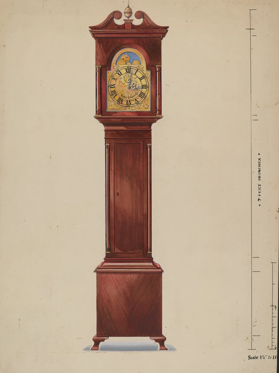 Grandfather Clock by Alfred Koehn, index of american design, 1936