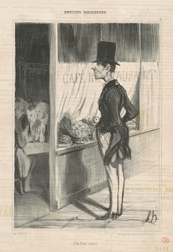 J'ai trois sous by Honoré Daumier, print, 1839