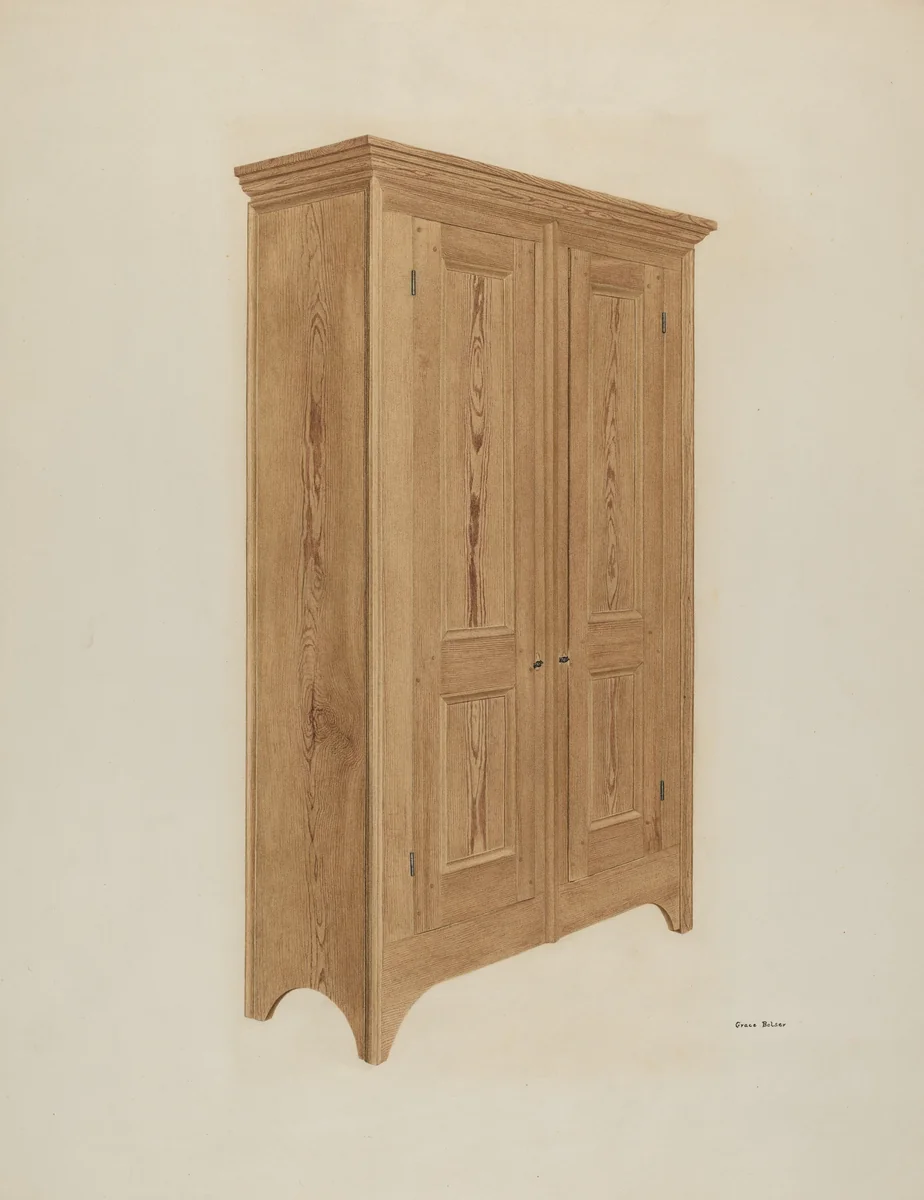 Pine Wardrobe by Grace Bolser, index of american design, 1941